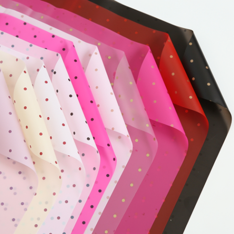 Wrapping paper - 58*58CM (Polka Dot Black & Pink)