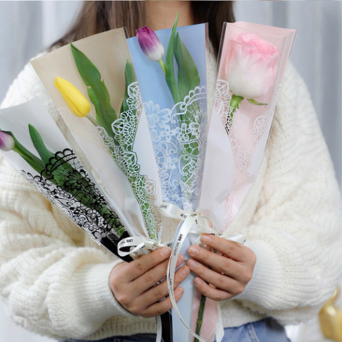 Wholesale Bouquet Bag & Flower Sleeve Lace bouquet bag DZLSHSD (12.5+4cm)*45cm