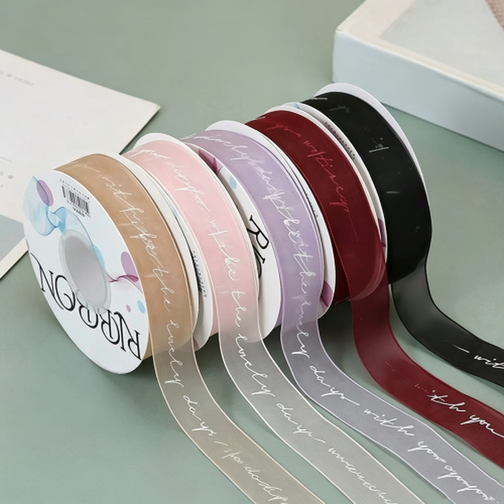 Wholesale Florist Ribbon & Bow English Korean chiffon YWHGXSMHDRZ 8Rolls/pack 2.5cm×20Y