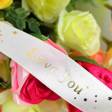 Wholesale Florist Ribbon TJZDLOVEYOU-1CM 5roll/pack 1cm×25Y
