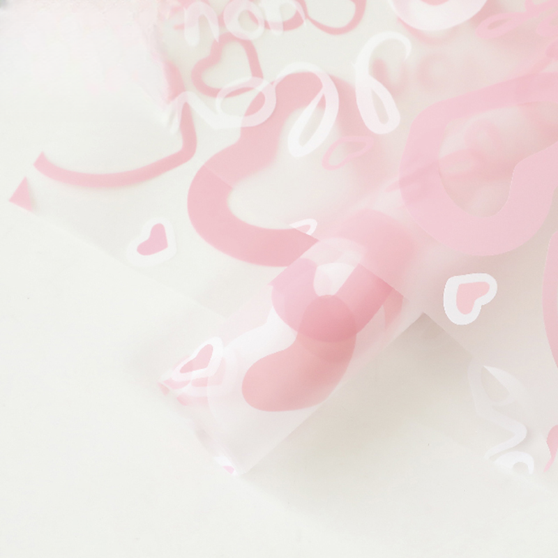 Wrapping paper NGZ-JBJFZ - 56*56cm (Pink Heart Cellophane)