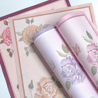 Korean Floral Wrapping Paper Sheets 35x50cm – Wholesale Bouquet Wrap (SJHJ)